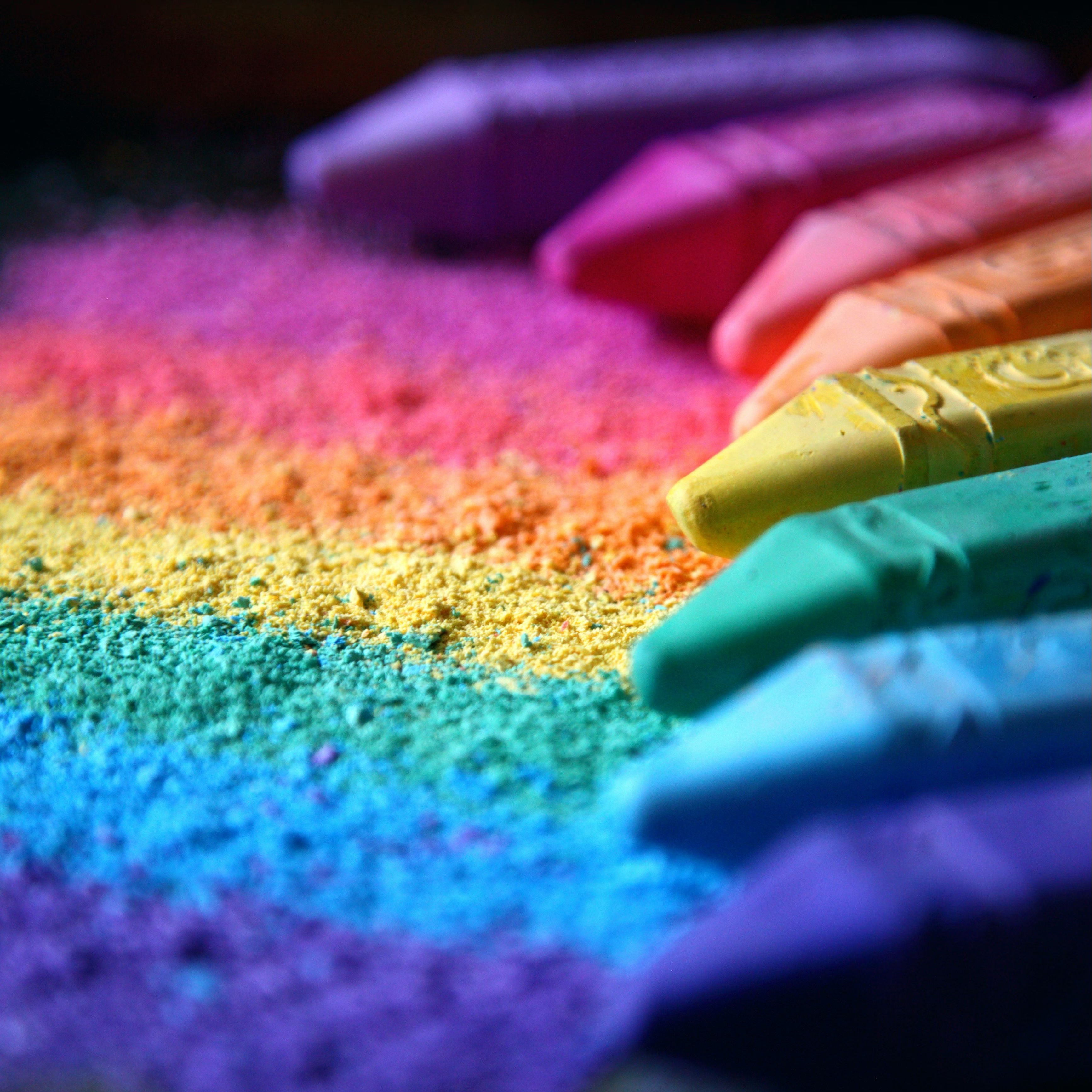 an image of rainbow coloured chalks